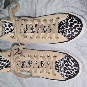 Leopard Print High-Top Sneakers